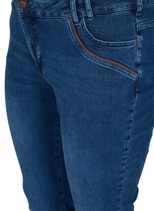 Ekstra slim Sanna jeans med regulær talje, Blue denim, Packshot image number 2