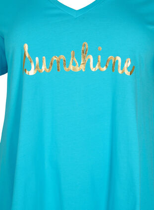 Bomulds t-shirt med korte ærmer, Blue Atoll Sunshine, Packshot image number 2