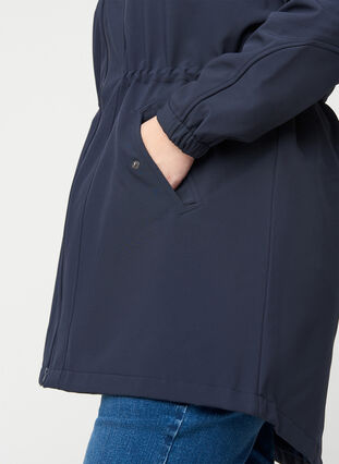 Softshell jakke med hætte, Night Sky solid, Model image number 4