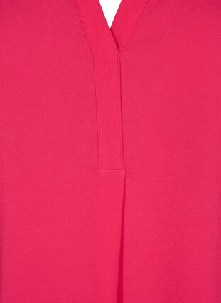 Kortærmet bluse med v-udskæring, Bright Rose, Packshot image number 2