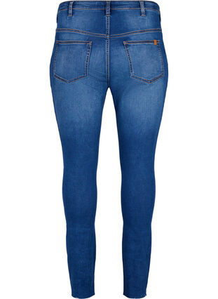 Højtaljede Amy jeans med knapper, Blue denim, Packshot image number 1