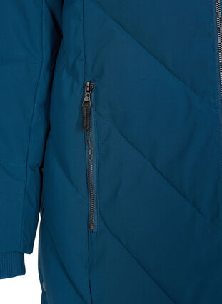 Vinterjakke med aftagelig hætte og stor imiteret pelskrave, Reflecting Pond, Packshot image number 3