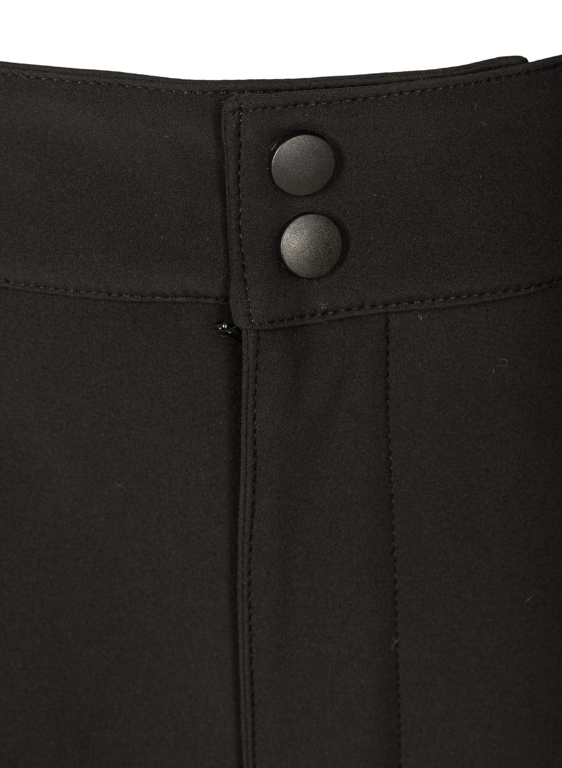 ZizziSoftshell bukser med justerbar velcro, Sort, Packshot image number 2