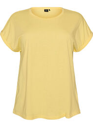 Kort&aelig;rmet T-shirt i bomuldsblanding, Gul