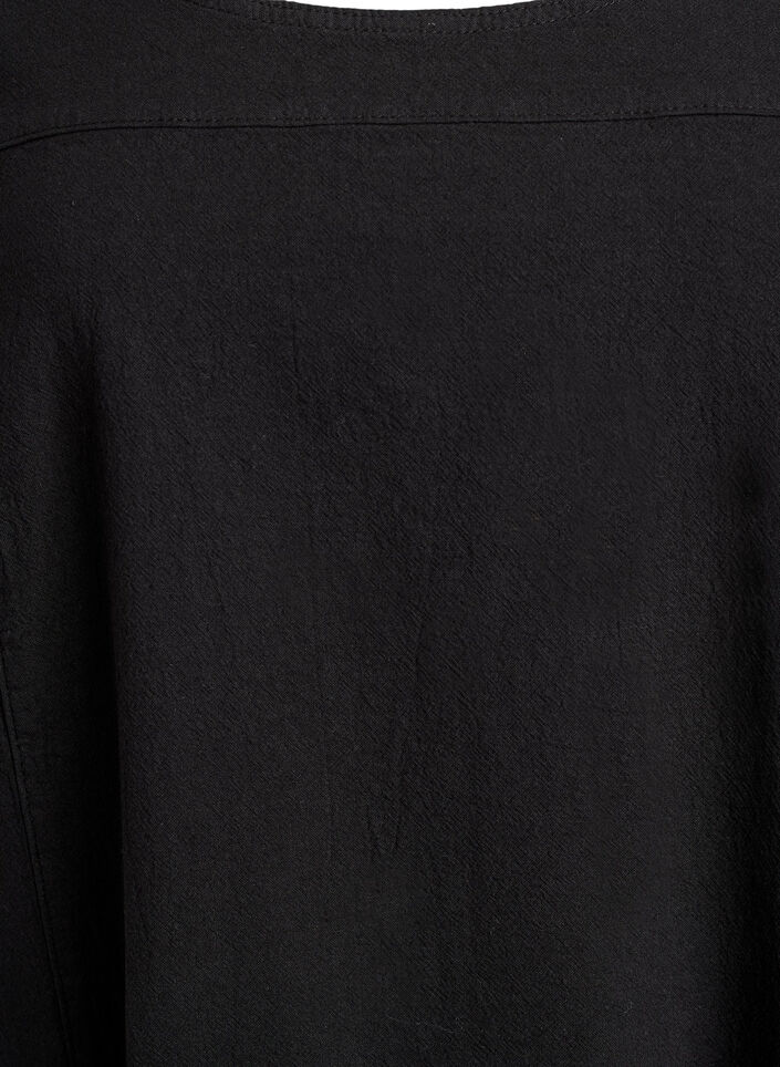 Kort&aelig;rmet kjole i bomuld, Sort, Packshot image number 2