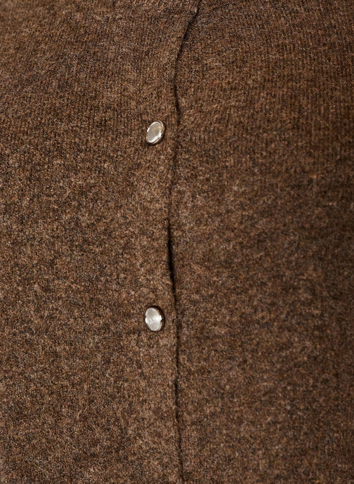 Strik cardigan med korte &aelig;rmer, Brun, Packshot image number 2