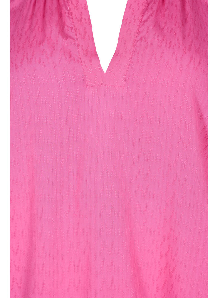 Kortærmet viskose bluse med v-hals, Shocking Pink, Packshot image number 2