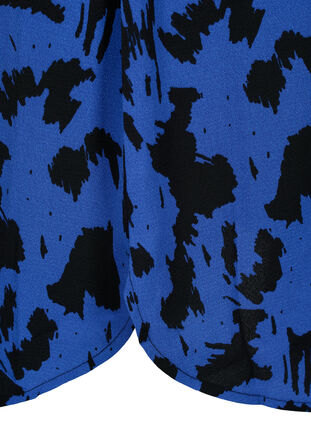 Printet kjole med snøre i taljen, Black Blue AOP, Packshot image number 3