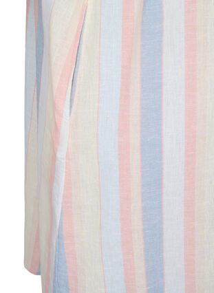 Kort kjole i bomuldsmix med hør, Multi Color Stripe, Packshot image number 3