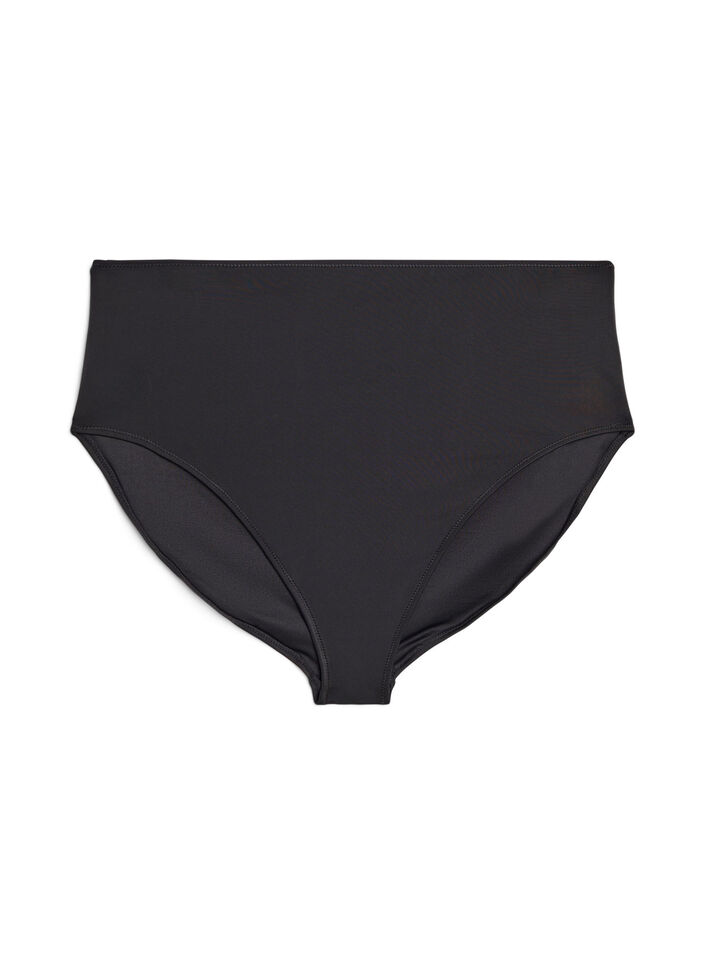 Ensfarvet bikiniunderdel med h&oslash;j talje, Sort, Packshot image number 0