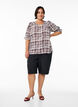 Skjortebluse med 1/2 &aelig;rmer, M&oslash;rk Bordeaux, Model image number 1