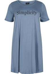 Kortærmet bomulds natkjole med tryk , Grey W. Simplicity