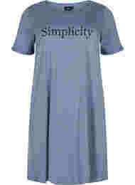 Kortærmet bomulds natkjole med tryk , Grey W. Simplicity, Packshot