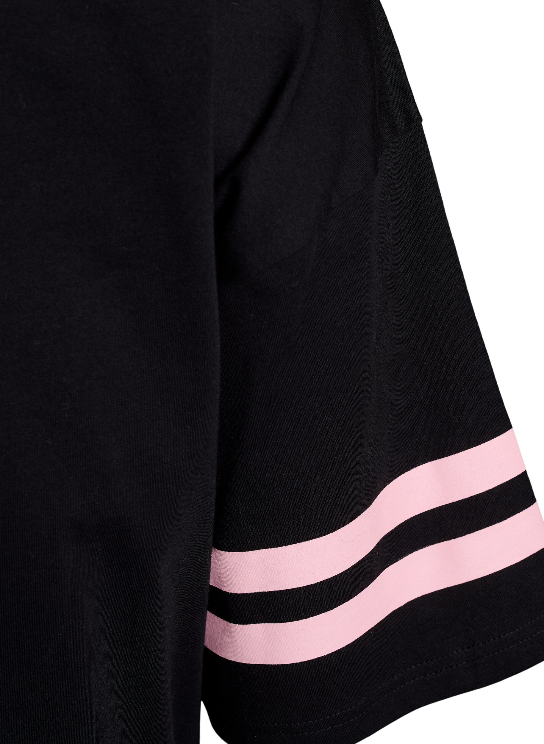 Zizzi Sporty oversize college t-shirt, Sort, Packshot image number 3