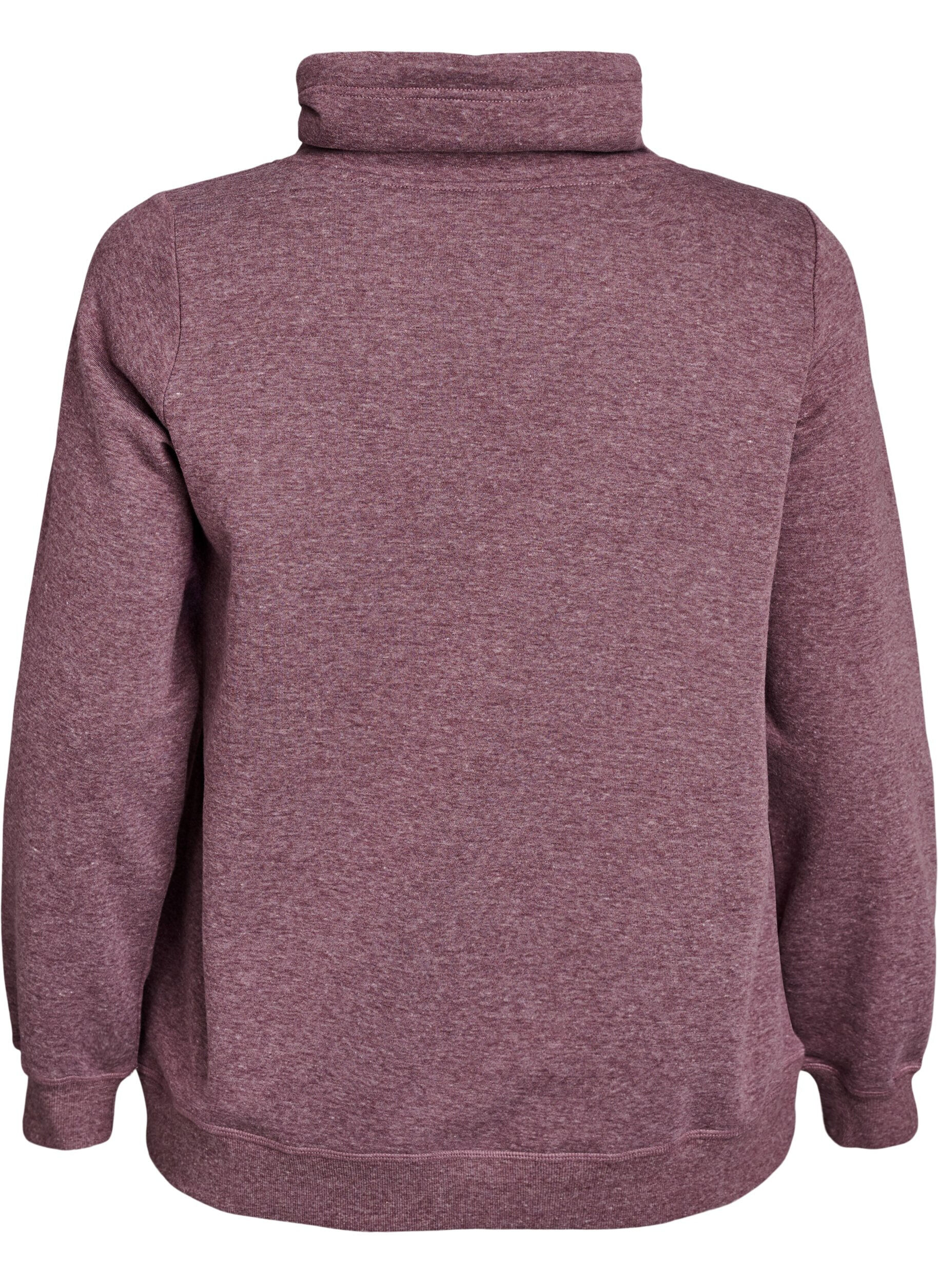 ZizziSweatshirt med h&oslash;j krave og lommer, R&oslash;d, Packshot image number 1