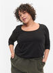 2-pak basis bluse i bomuld, Black/Bright W, Model image number 0