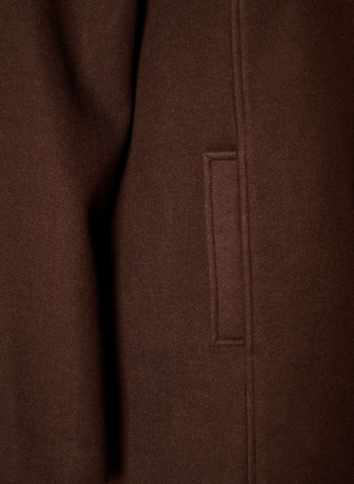Kort frakke med A-facon, Brun, Packshot image number 3