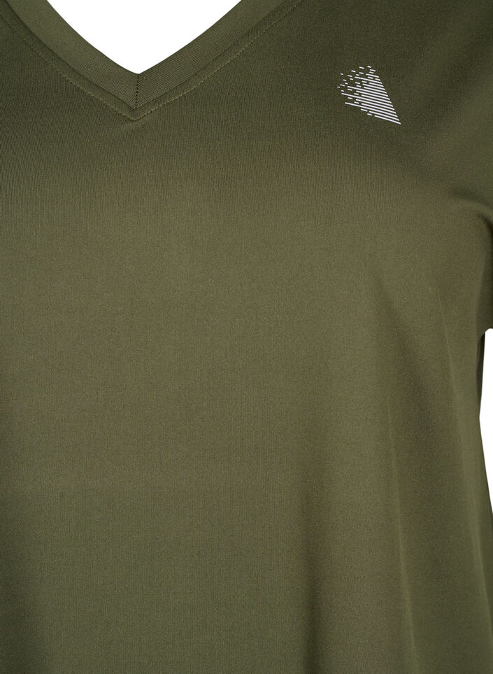 Trænings t-shirt med v-hals, Forest Night, Packshot image number 2