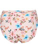 Ekstra højtaljet bikini trusse med blomsterprint, Beige, Packshot image number 1