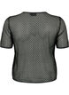 Net bluse med korte ærmer, Black, Packshot image number 1