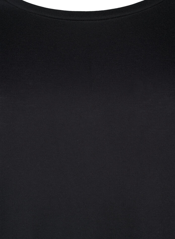 Lang&aelig;rmet bluse i uld og viskose, Sort, Packshot image number 2