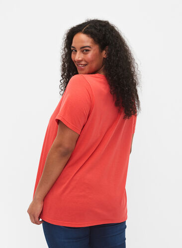 Kortærmet t-shirt med v-udskæring, Cayenne, Model image number 1