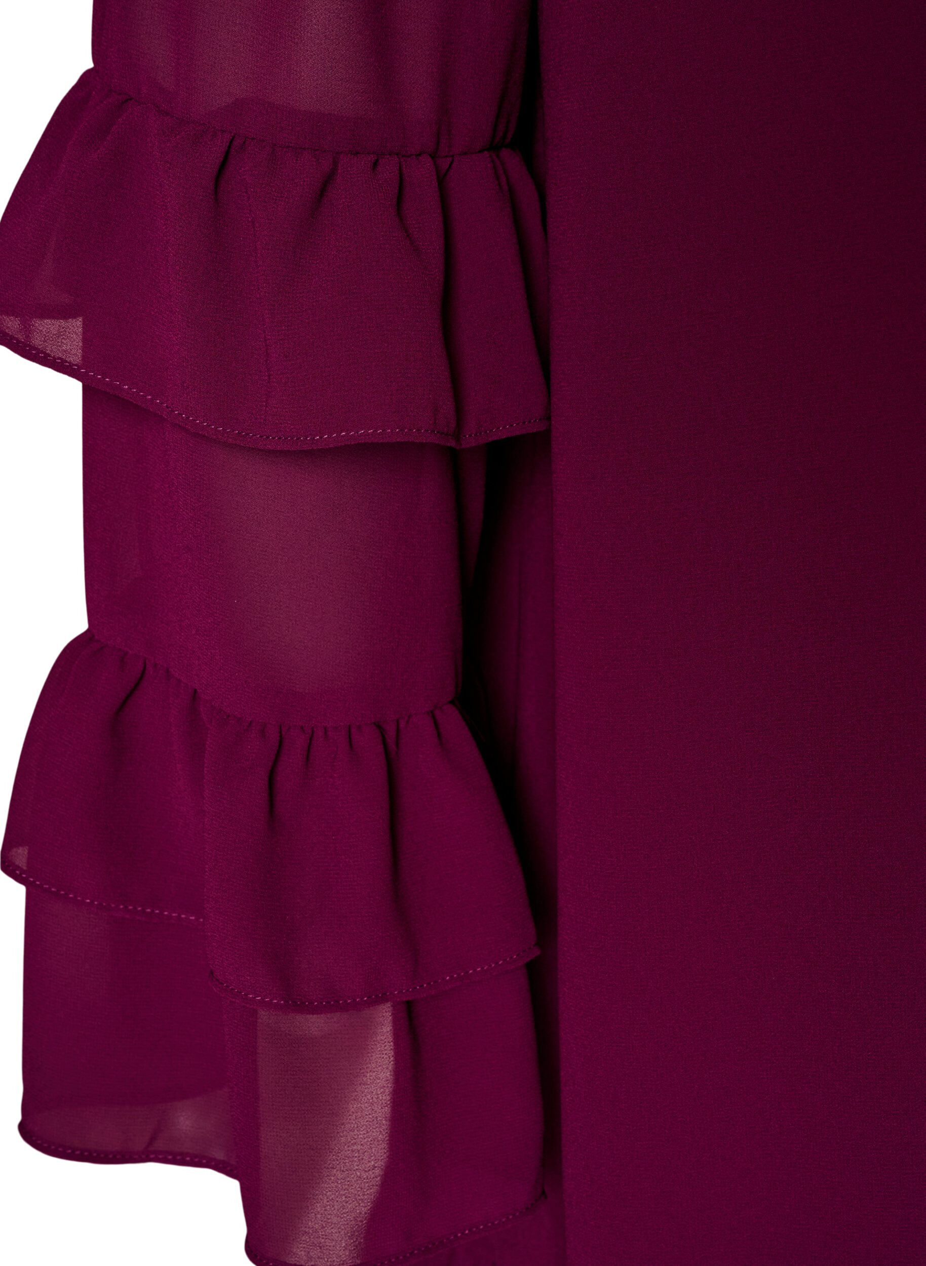 ZizziKort kjole med transparente fl&aelig;se&aelig;rmer, Lilla, Packshot image number 3