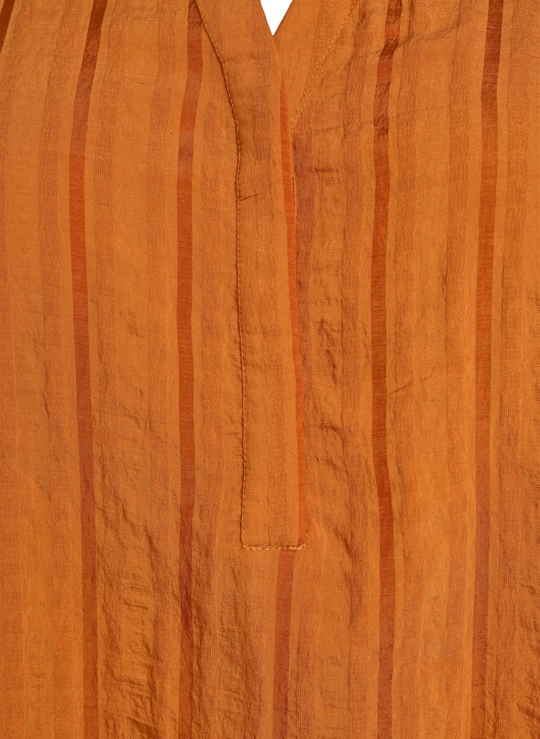 Zizzi Bluse med lodrette striber., Orange, Packshot image number 2