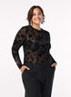 Meshbluse med blomsterm&oslash;nster, Sort, Model image number 0