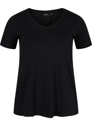 Basis t-shirt med v-hals, Black