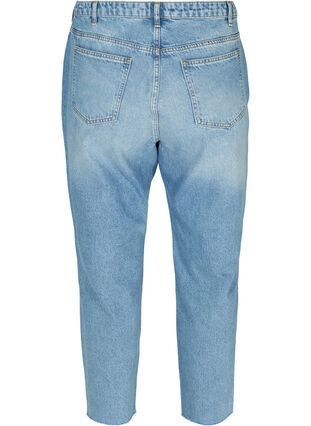 Cropped mom fit Mille jeans med løs pasform, Light blue denim, Packshot image number 1