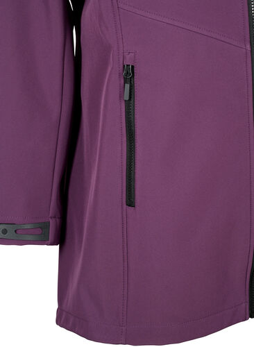 Kort softshell jakke med lommer, Hortensia, Packshot image number 3