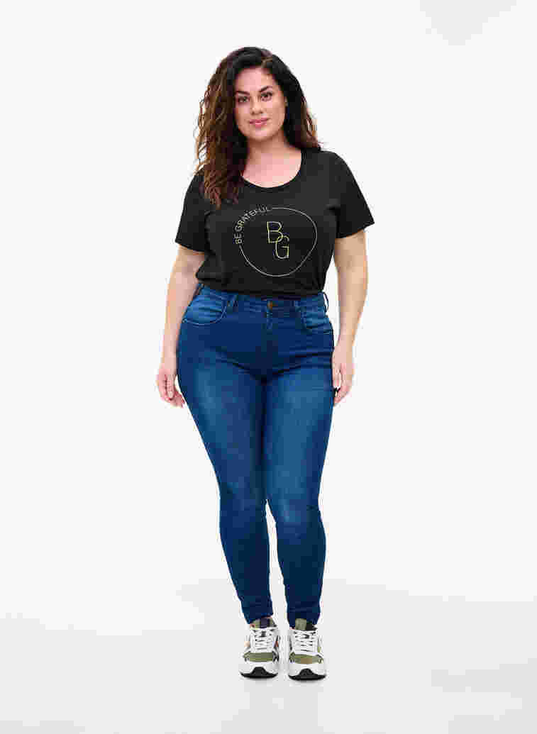 Kortærmet t-shirt med tryk, Black BG, Model image number 2