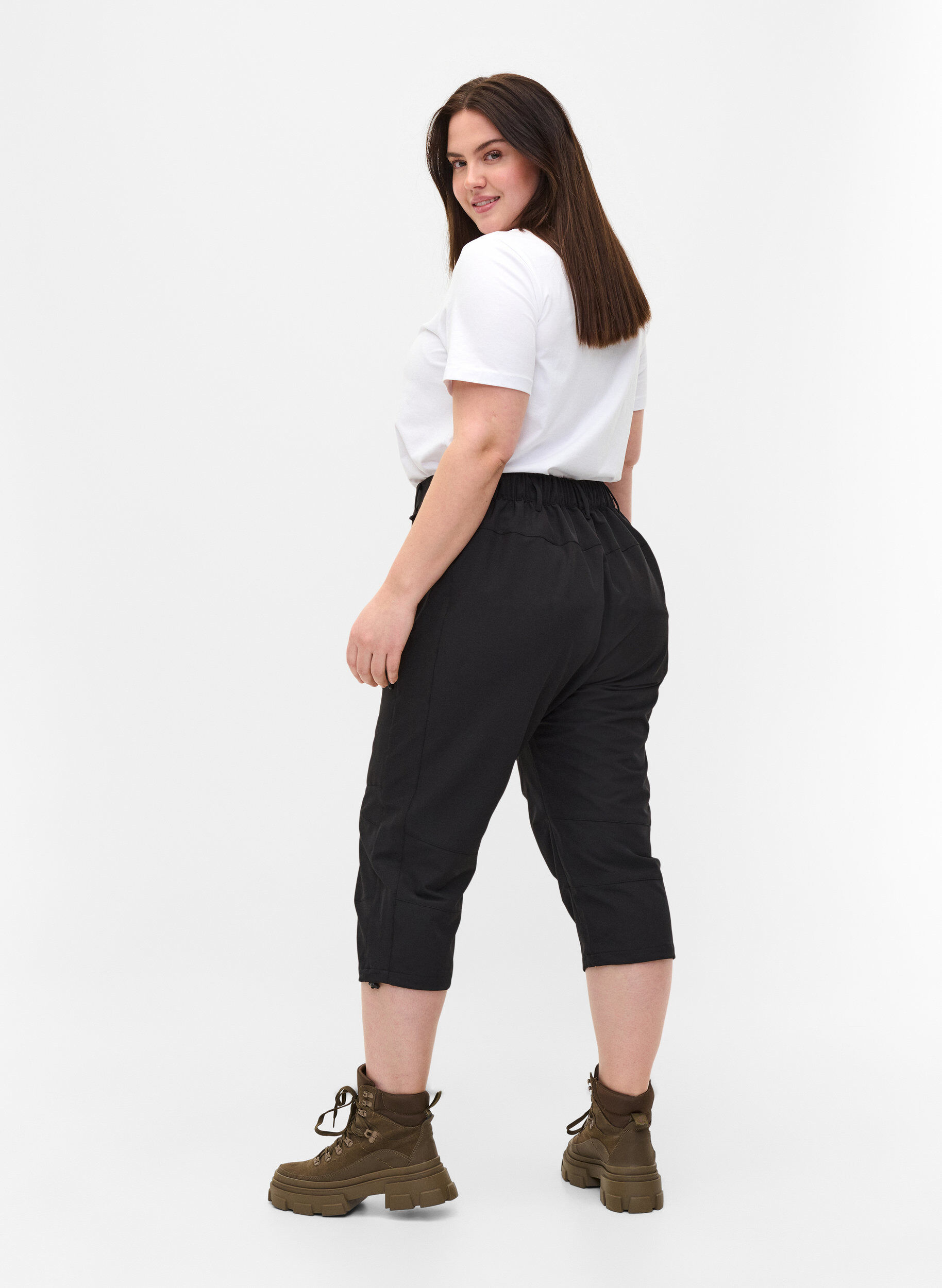 Zizzi Hiking knickers med lommer, Black, Model image number 0