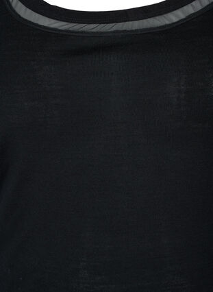 Blød uld undertrøje med meshkant , Black, Packshot image number 2
