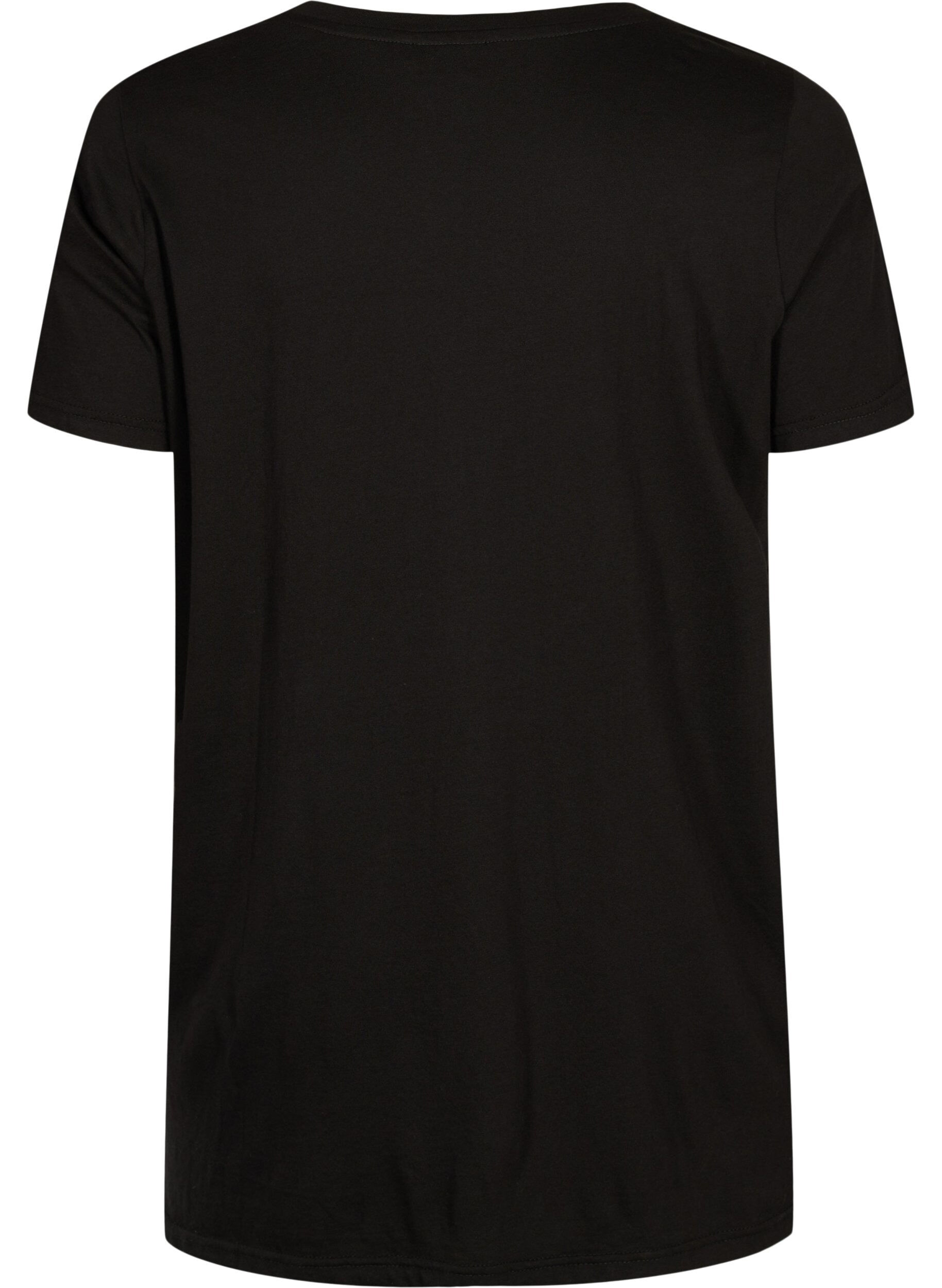Zizzi Oversize t-shirt med tryk , Black W. Love, Packshot image number 1
