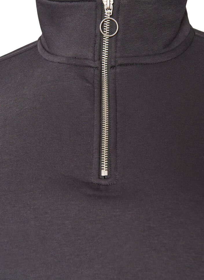 Sweatshirt med teddy&aelig;rmer og h&oslash;j hals, Gr&aring;, Packshot image number 2