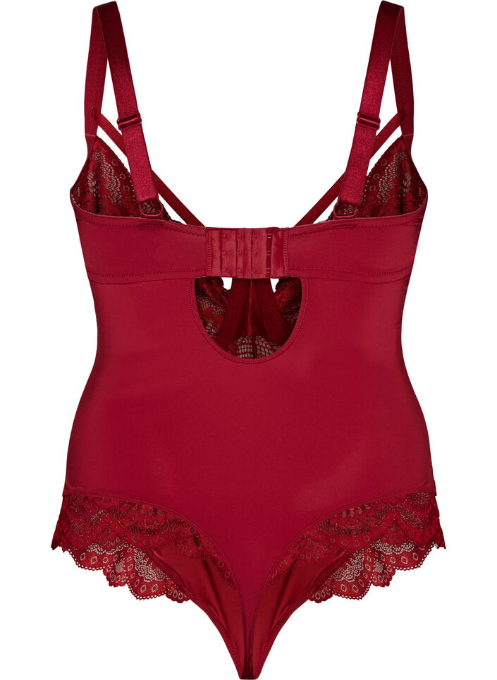 Blonde body med b&oslash;jle og stropdetalje, R&oslash;d, Packshot image number 1
