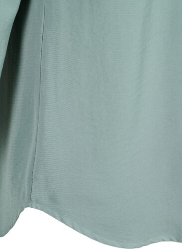 Bluse med smock og v-udskæring, Chinois Green, Packshot image number 4