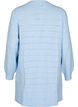 Lang strikcardigan med hulmønster, Cashmere Blue Mel., Packshot image number 1