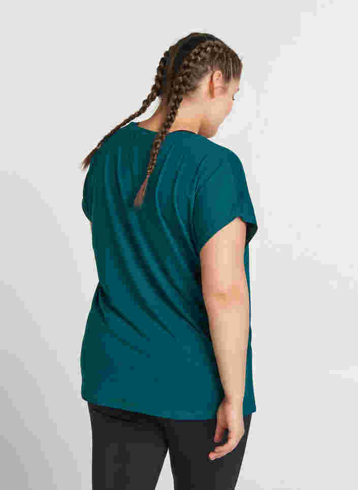 Ensfarvet trænings t-shirt, Deep Teal, Model image number 1