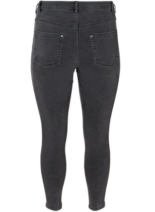 Cropped Amy jeans med lynlås, Grey Denim, Packshot image number 1