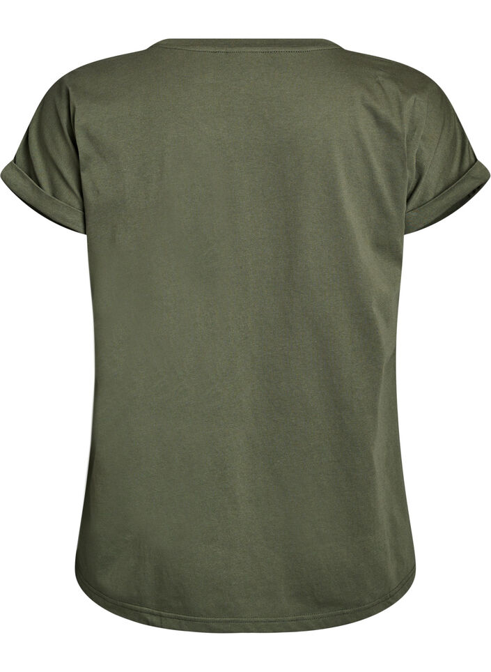 Kort&aelig;rmet t-shirt i bomuldsblanding, Gr&oslash;n, Packshot image number 1