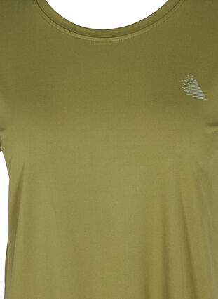 Ensfarvet trænings t-shirt, Olive Drab, Packshot image number 2