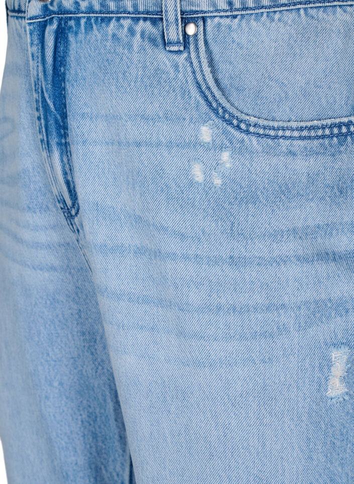 Mille mom fit jeans med sliddetaljer, Light Blue Denim, Packshot image number 2