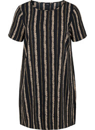 Printet kjole med korte ærmer, Graphic Stripe