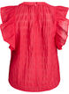 &AElig;rmel&oslash;s bluse med struktur og fl&aelig;ser, R&oslash;d, Packshot image number 1