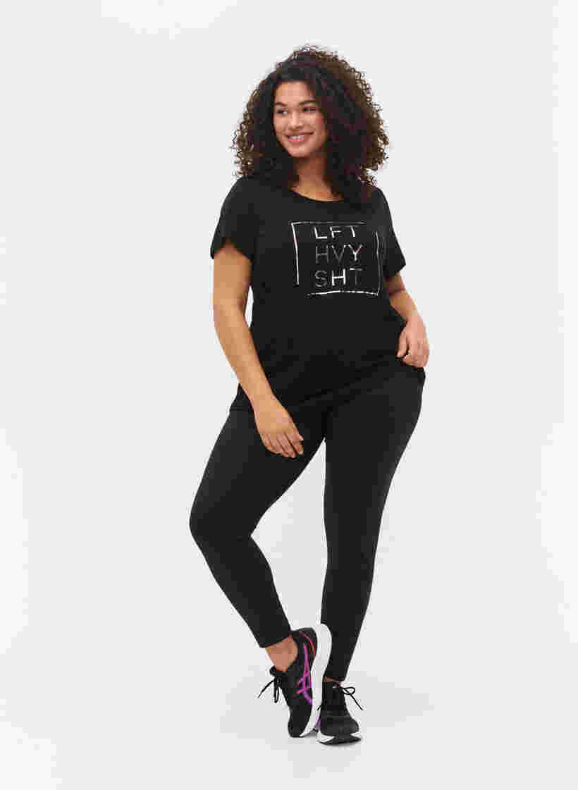 Trænings t-shirt med print, Black w. LFT, Model image number 2