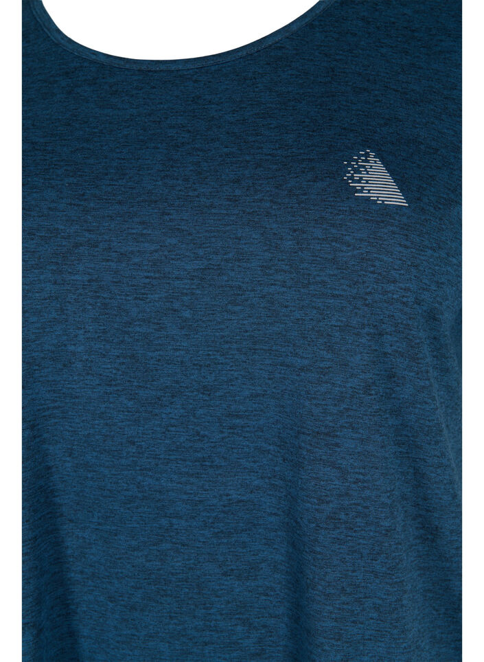 Meleret tr&aelig;nings t-shirt med rund hals, Night Sky Mel., Packshot image number 2