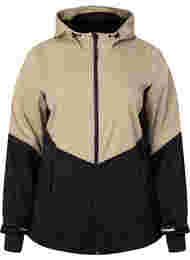 Softshell jakke med color-block, Black Comb
